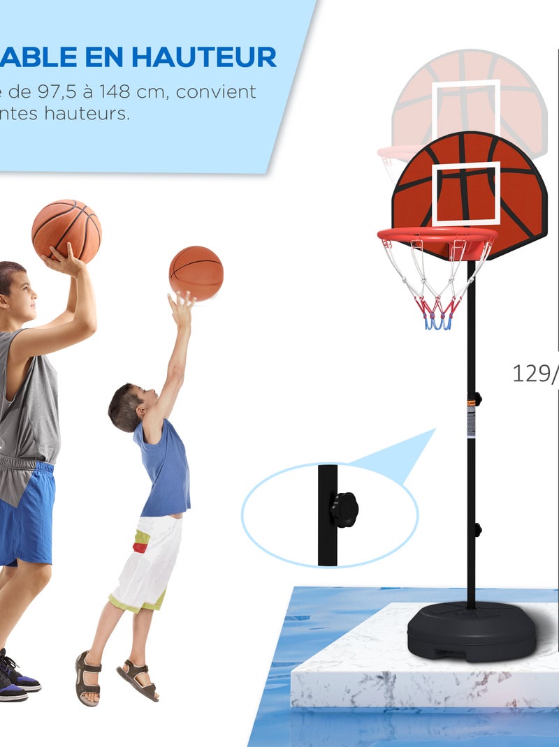 Support panier de basket-ball jeu de 6 fléchettes magnétiques 2 en 1 Noir - Kiabi