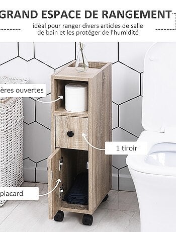 Support papier toilette - porte-papier toilette aspect chêne clair