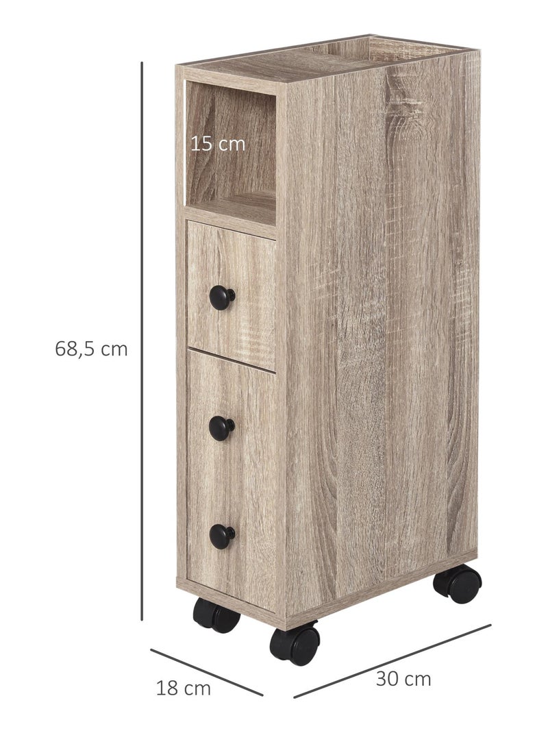 Support papier toilette - porte-papier toilette aspect chêne clair Beige - Kiabi