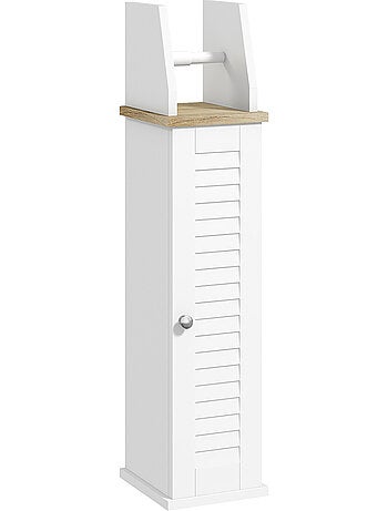 Support papier toilette - porte-papier toilette mdf blanc aspect bois clair