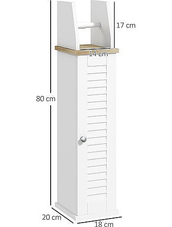 Support papier toilette - porte-papier toilette mdf blanc aspect bois clair