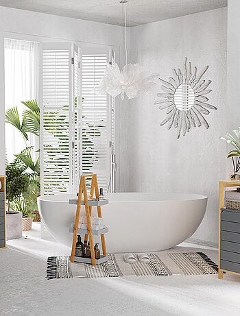 Support papier toilette - porte-papier toilette MDF gris bambou