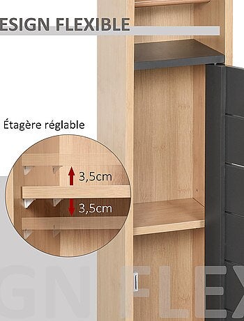 Support papier toilette - porte-papier toilette MDF gris bambou