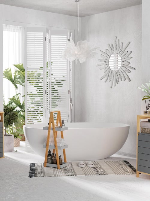 Support papier toilette - porte-papier toilette MDF gris bambou - Kiabi