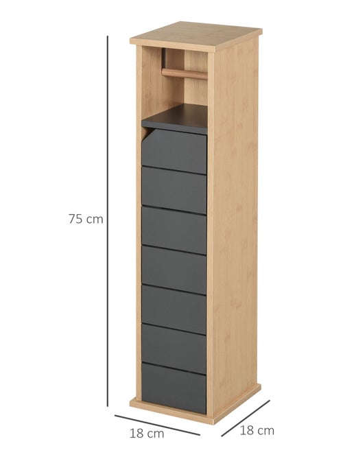 Support papier toilette - porte-papier toilette MDF gris bambou - Kiabi