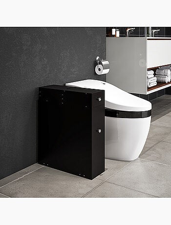 Support papier toilette - porte-papier toilette mdf noir