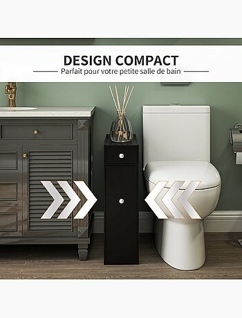 Support papier toilette - porte-papier toilette mdf noir
