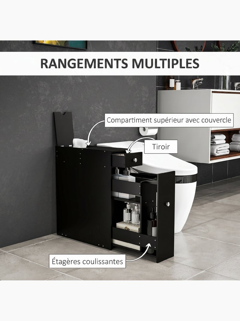 Support papier toilette - porte-papier toilette mdf noir Noir - Kiabi