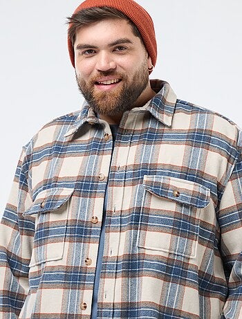 Sur chemise à carreaux en flanelle coton