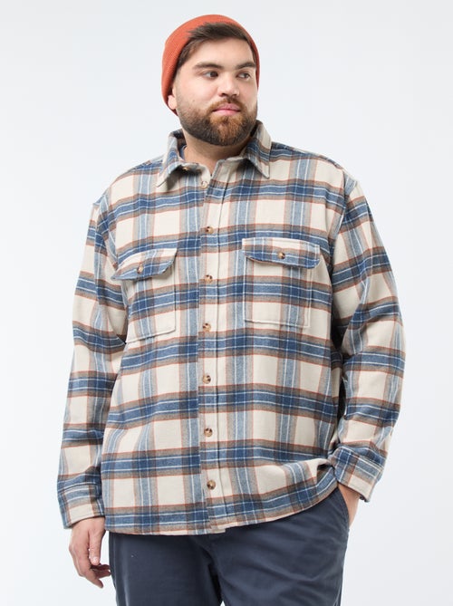 Sur chemise à carreaux en flanelle coton - Kiabi