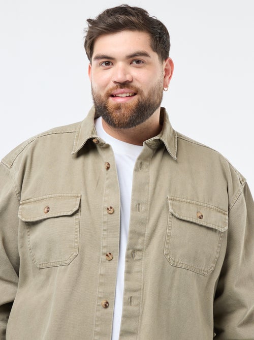 Sur chemise manches longues en coton - Kiabi