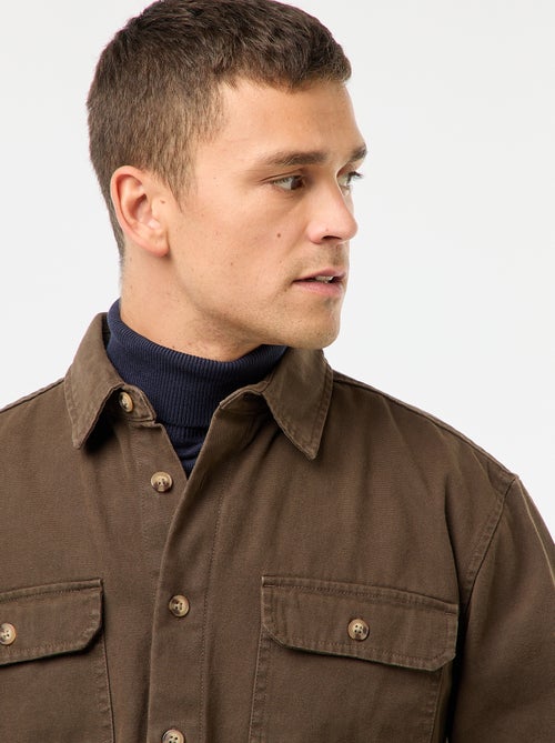 Sur chemise manches longues en coton - Kiabi