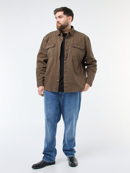 Sur chemise manches longues en coton - Kiabi