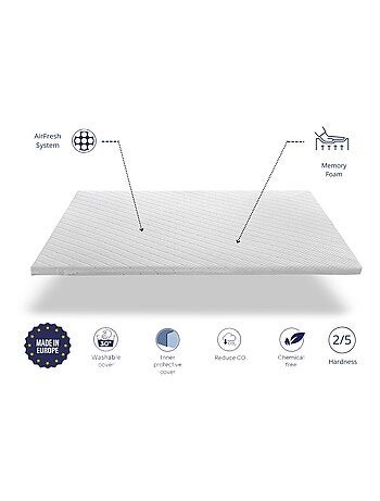 Sur matelas FREEDOM Épaisseur 5 cm | Noyau 100 % viscoélastique | Déhoussable