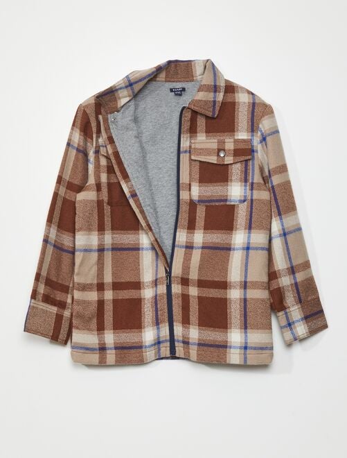 Surchemise longue femme carreaux