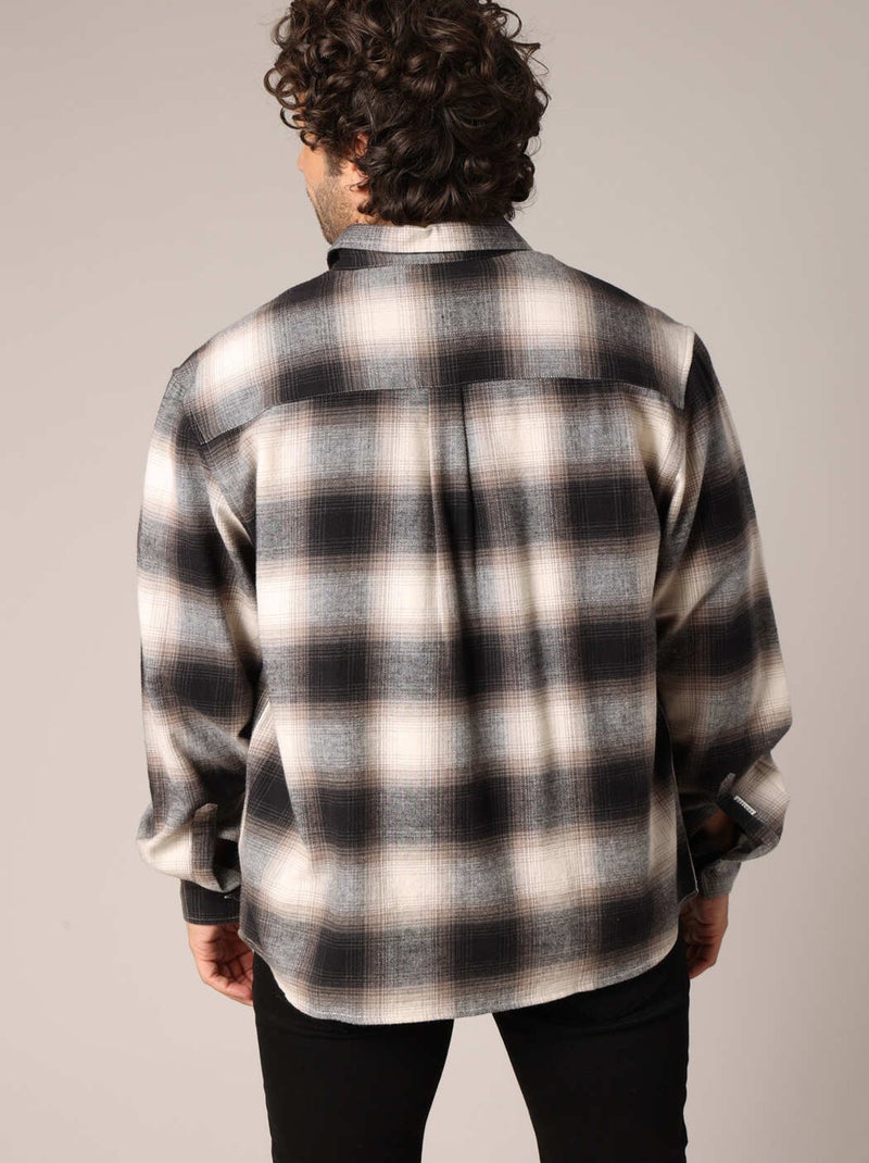 Surchemise à carreaux 100 % coton 'Deeluxe' Noir - Kiabi