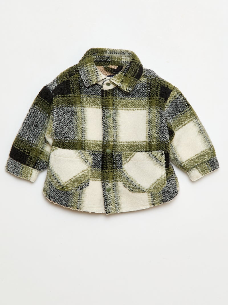 Surchemise à carreaux effet lainage Vert - Kiabi