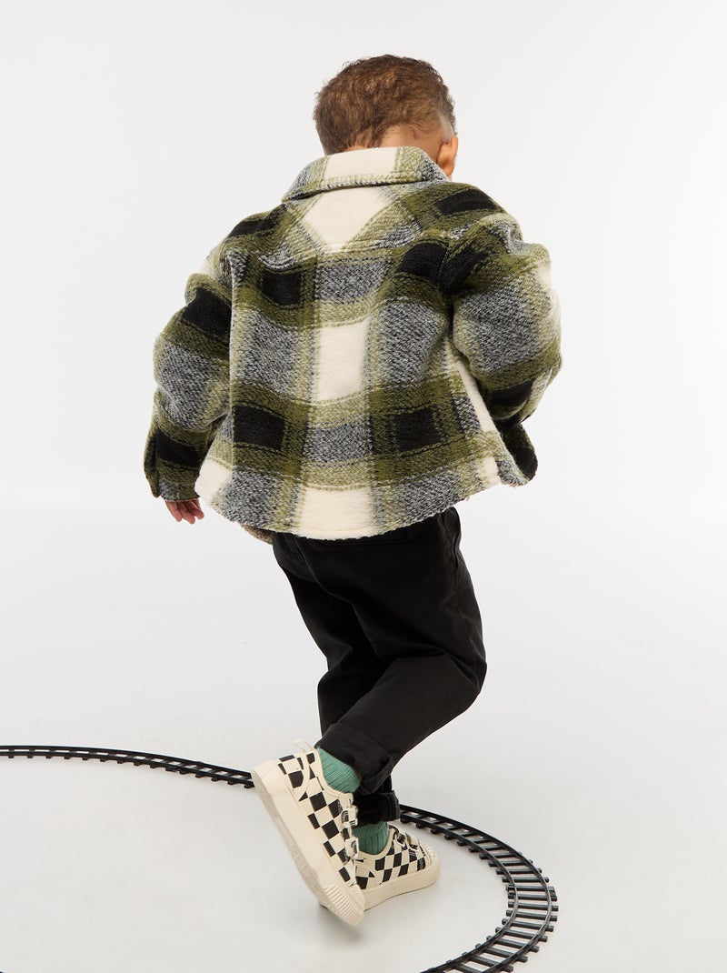 Surchemise à carreaux effet lainage Vert - Kiabi