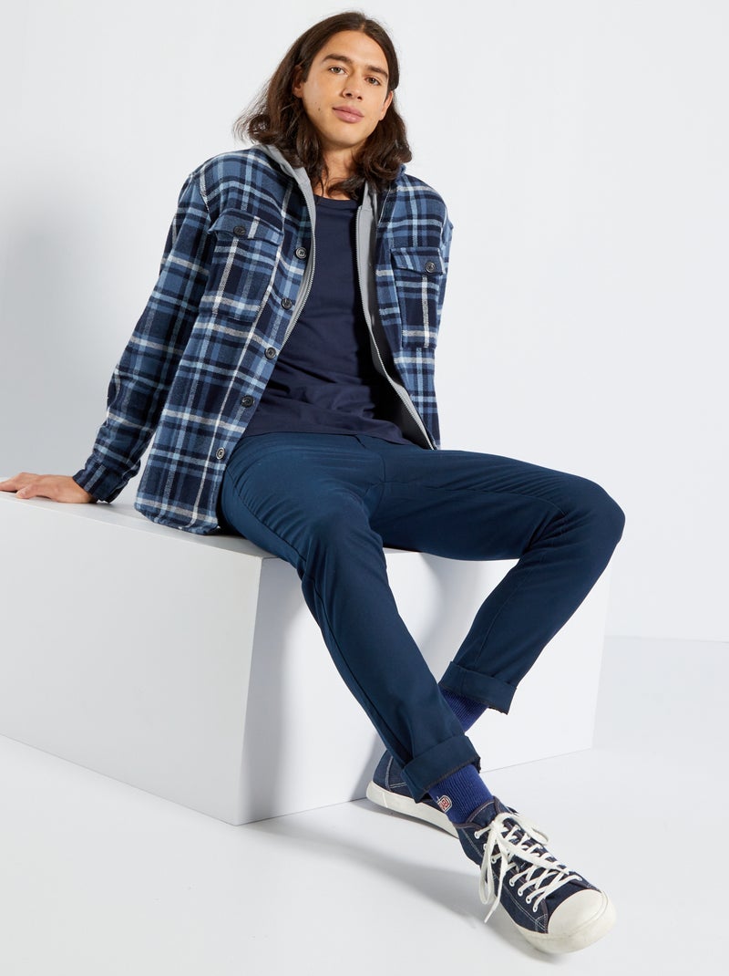Surchemise à carreaux en flanelle Bleu - Kiabi