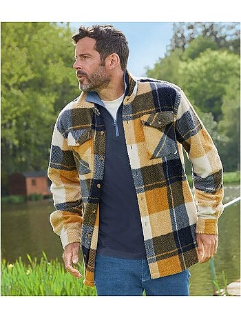 Surchemise à Carreaux en Sherpa - ATLAS FOR MEN