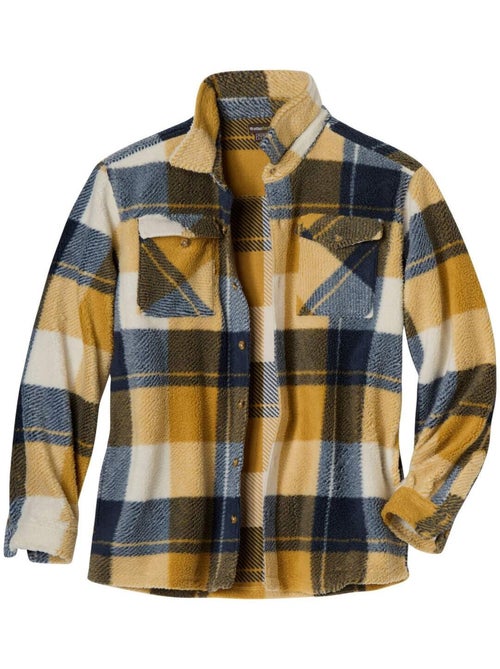 Surchemise à Carreaux en Sherpa   - ATLAS FOR MEN - Kiabi