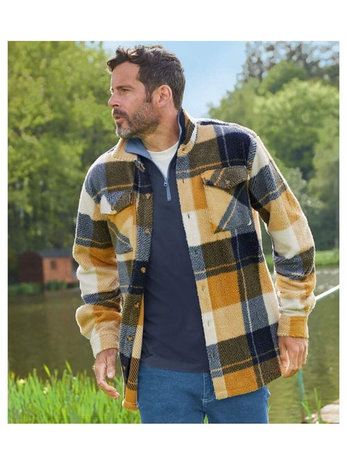 Surchemise à Carreaux en Sherpa   - ATLAS FOR MEN - Kiabi