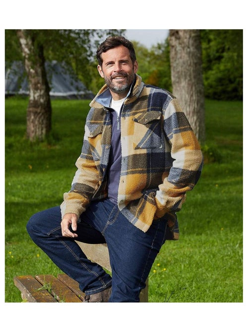 Surchemise à Carreaux en Sherpa   - ATLAS FOR MEN - Kiabi