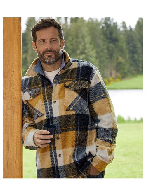 Surchemise à Carreaux en Sherpa   - ATLAS FOR MEN - Kiabi