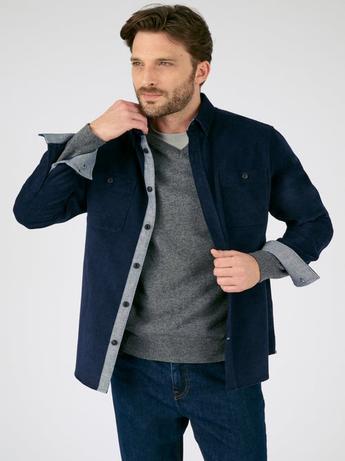 Surchemise ample manches longues velours  - Damart - Kiabi