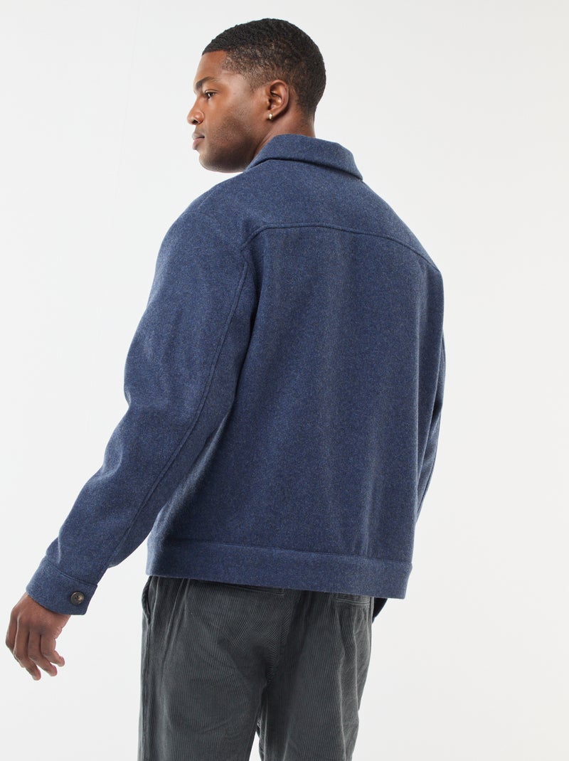 Surchemise avec 2 poches à rabat boutonnées à la poitrine Bleu - Kiabi