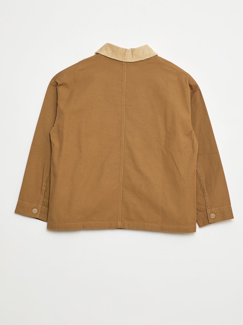 Surchemise avec col côtelé Beige - Kiabi