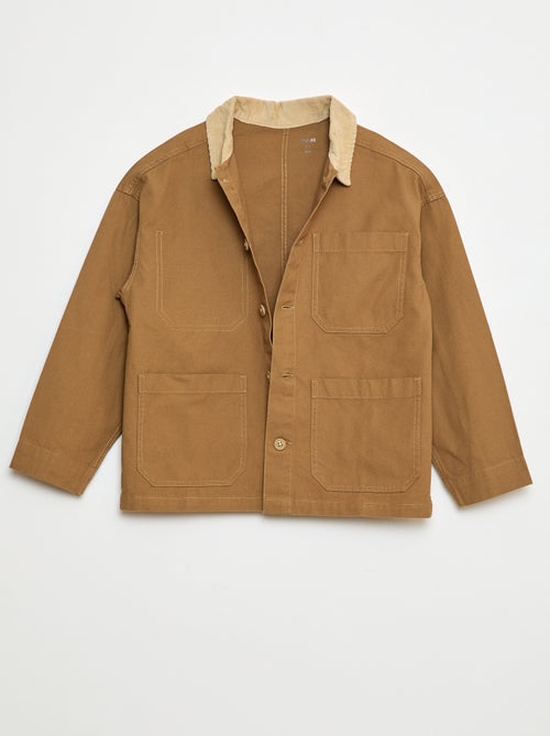 Surchemise avec col côtelé - Kiabi