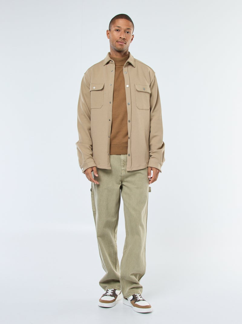 Surchemise avec ouverture pressionnée et 2 poches poitrine Beige - Kiabi