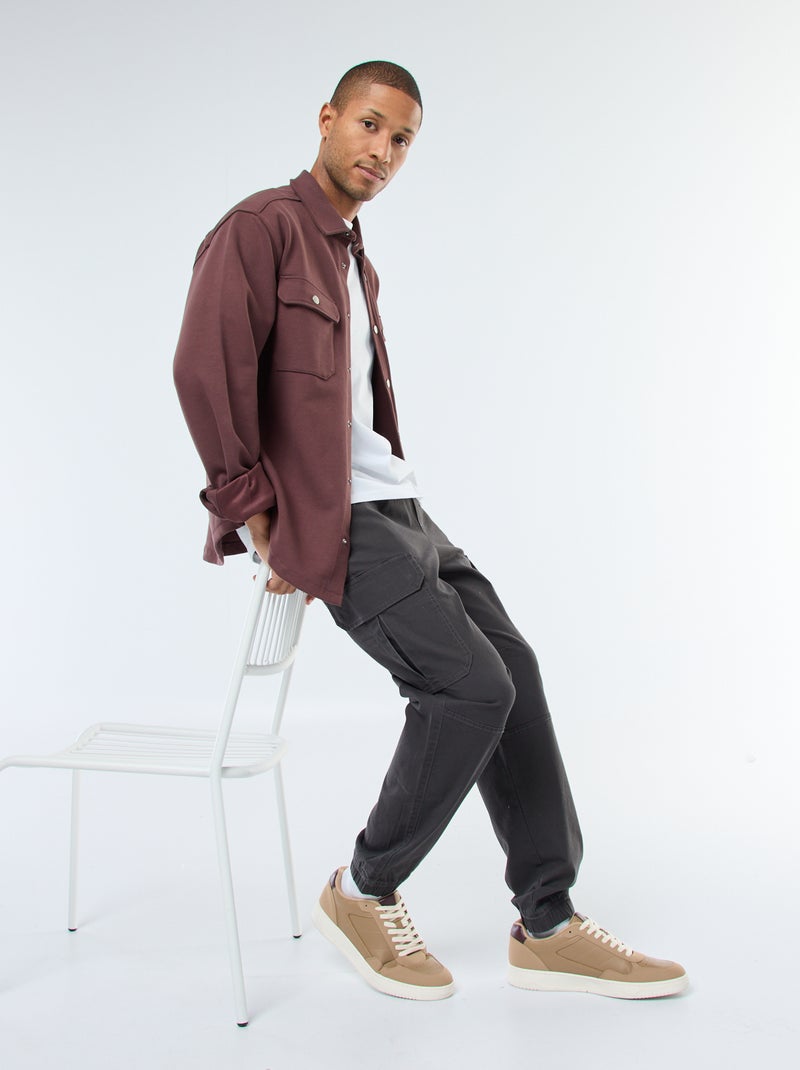 Surchemise avec ouverture pressionnée et 2 poches poitrine Marron - Kiabi