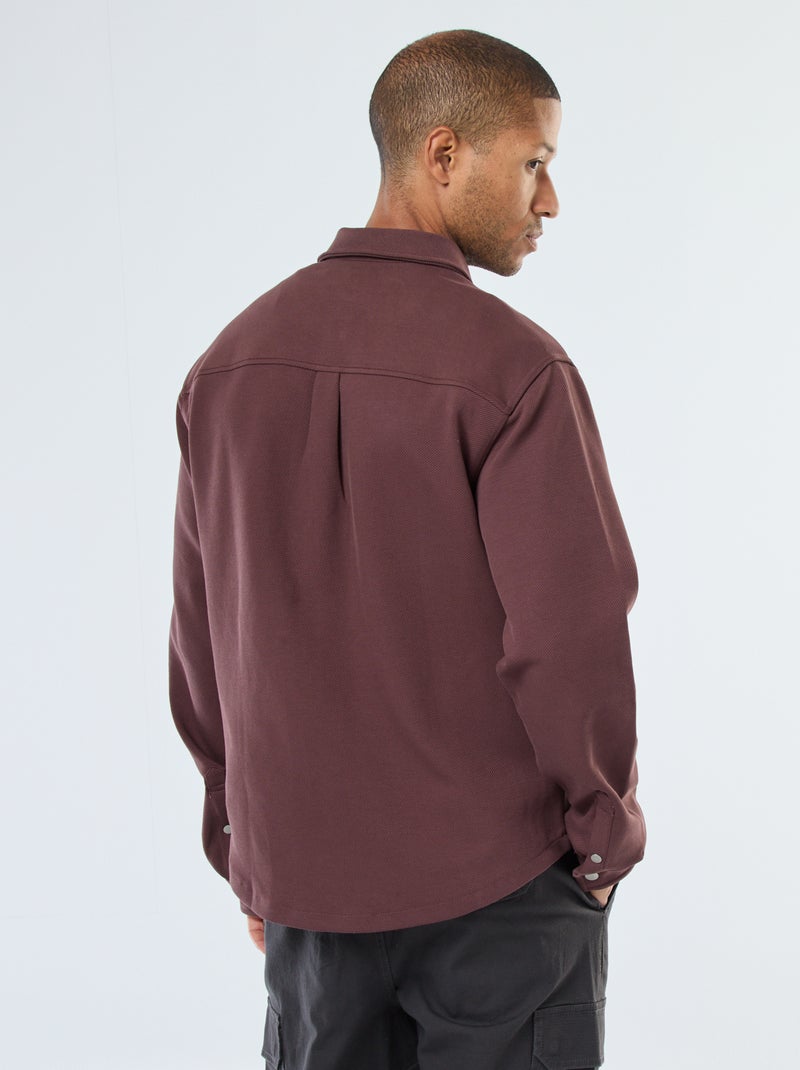 Surchemise avec ouverture pressionnée et 2 poches poitrine Marron - Kiabi