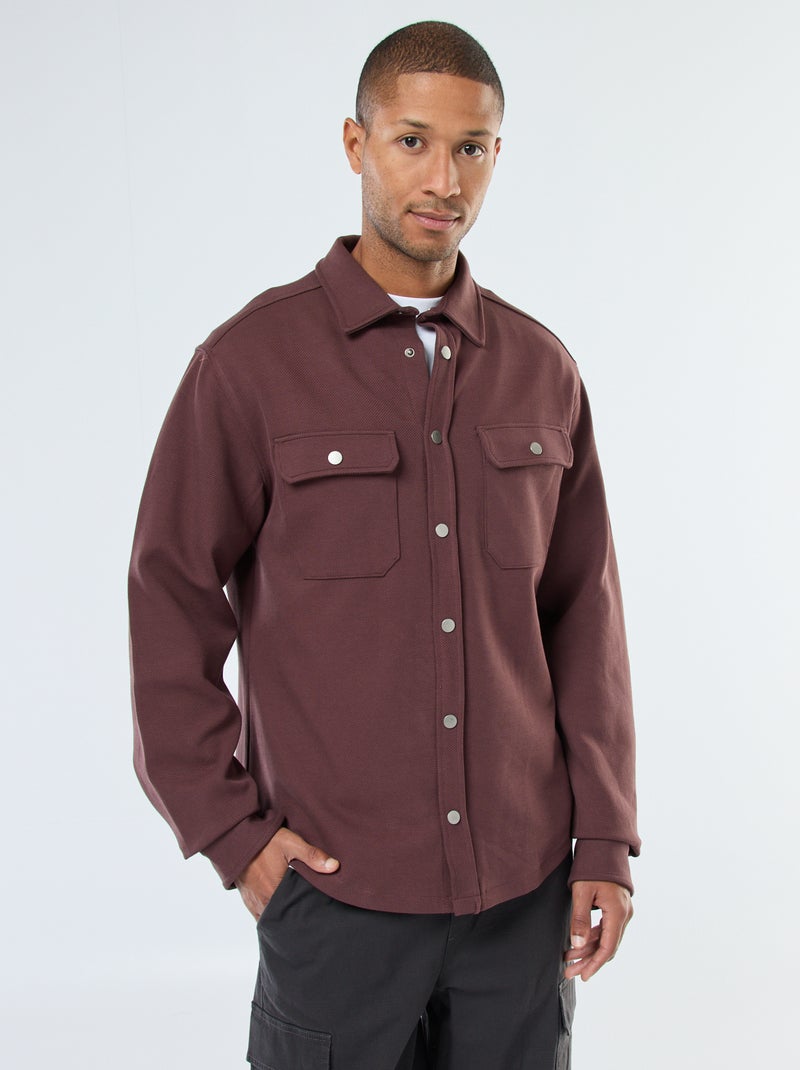Surchemise avec ouverture pressionnée et 2 poches poitrine Marron - Kiabi