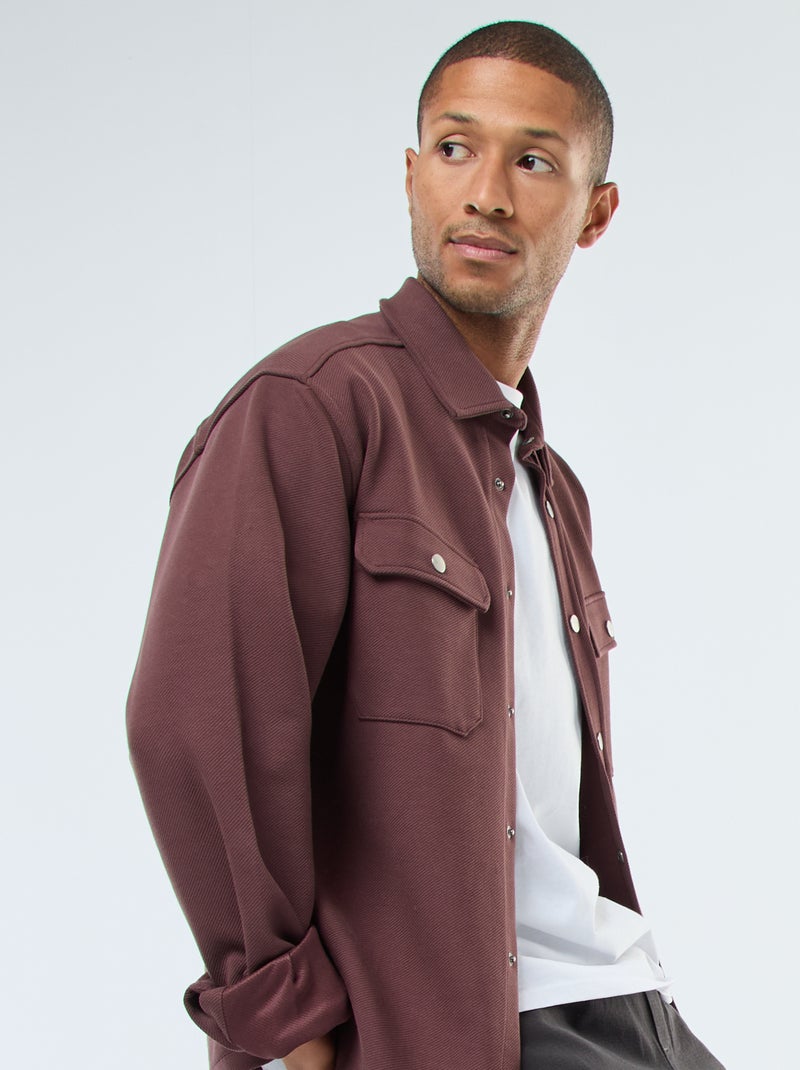 Surchemise avec ouverture pressionnée et 2 poches poitrine Marron - Kiabi