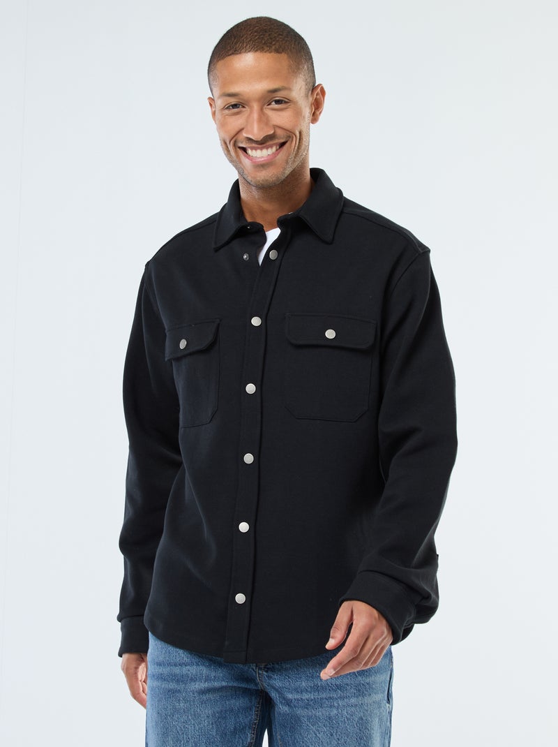 Surchemise avec ouverture pressionnée et 2 poches poitrine Noir - Kiabi