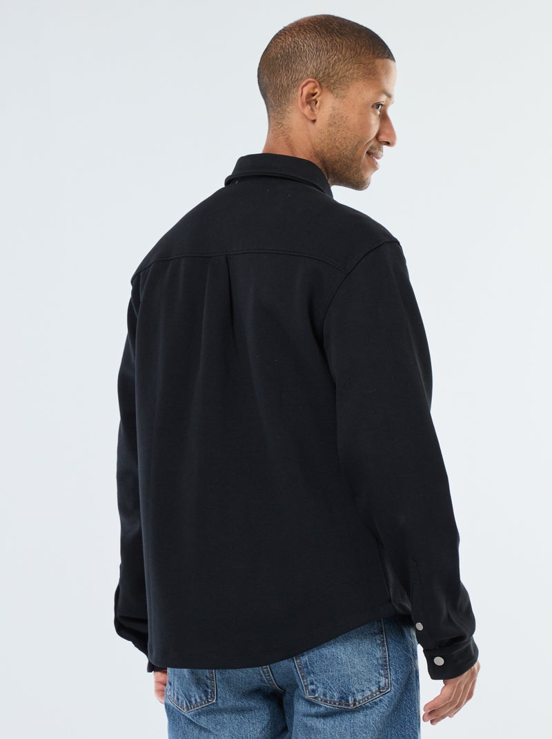 Surchemise avec ouverture pressionnée et 2 poches poitrine Noir - Kiabi