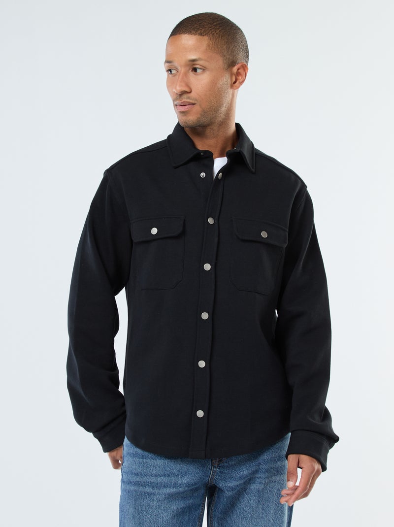 Surchemise avec ouverture pressionnée et 2 poches poitrine Noir - Kiabi