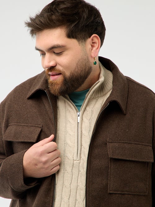 Surchemise avec ouverture zippée et poches à rabat - Kiabi