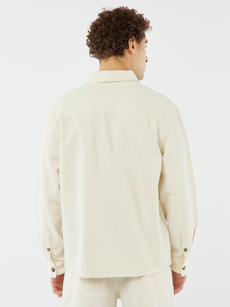 Surchemise boutonnée avec poches plaquées BLANC - Kiabi