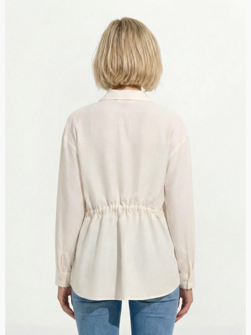 Surchemise boutonnée ceinturée - Afibel Beige - Kiabi