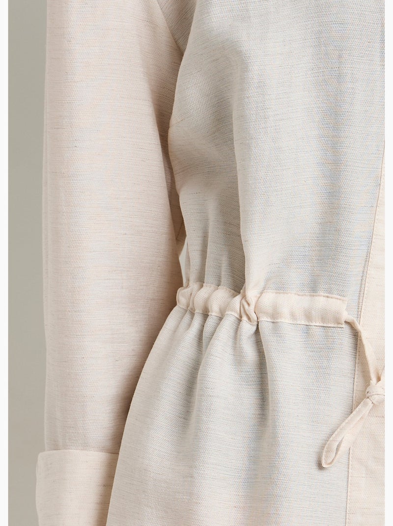 Surchemise boutonnée ceinturée - Afibel Beige - Kiabi