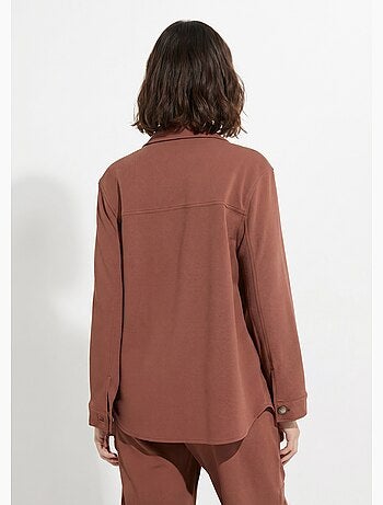 Surchemise boutonnée maille crêpe unie - AFIBEL