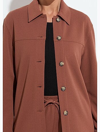 Surchemise boutonnée maille crêpe unie - AFIBEL