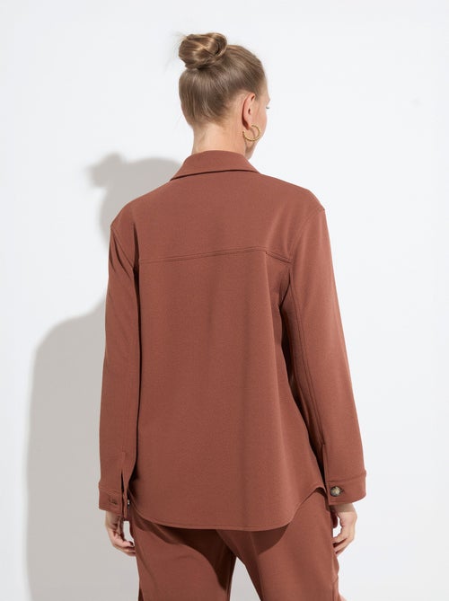 Surchemise boutonnée maille crêpe unie - AFIBEL - Kiabi