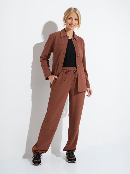 Surchemise boutonnée maille crêpe unie - AFIBEL - Kiabi
