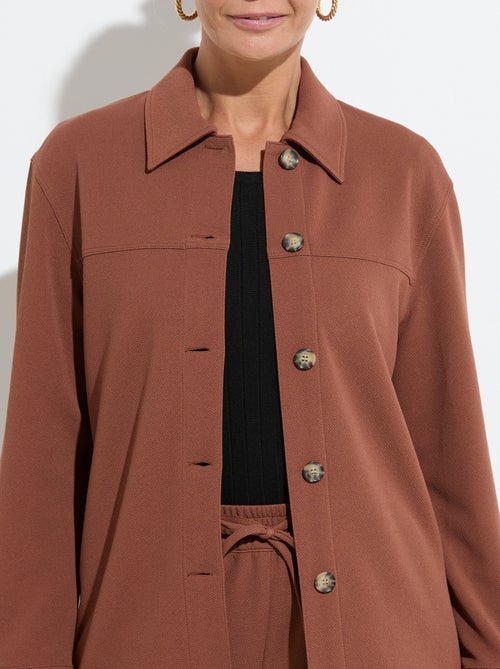 Surchemise boutonnée maille crêpe unie - AFIBEL - Kiabi