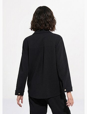 Surchemise boutonnée maille crêpe unie - AFIBEL